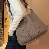 95新 Hermes/爱马仕 【蕾】 33 02154 大象灰单肩包