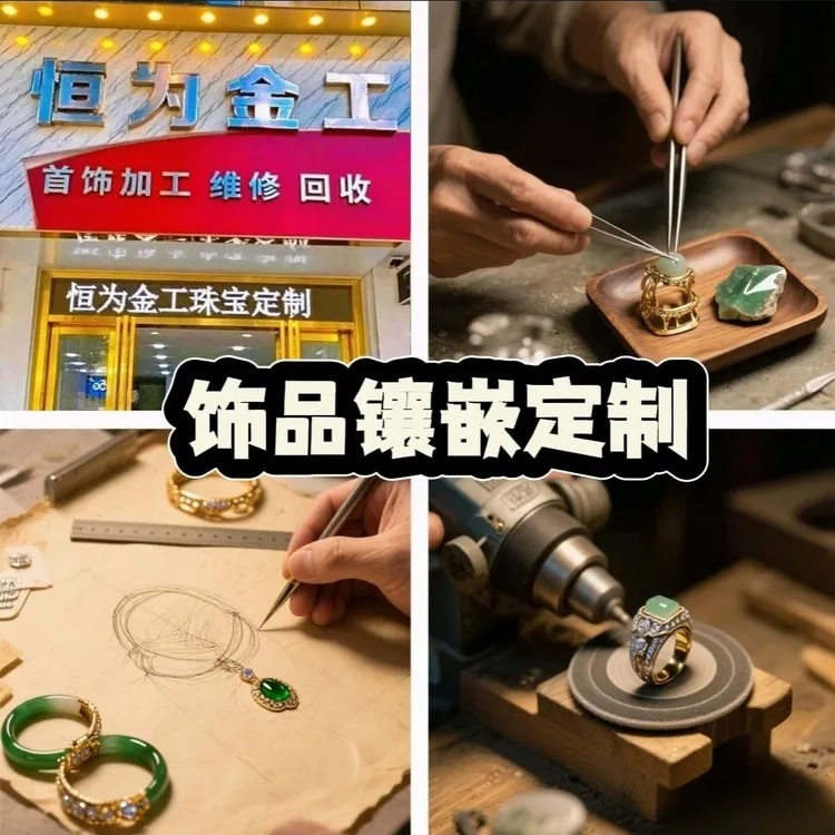 翡翠玉石镶嵌服务来图来料镶嵌各类个性化珠宝首饰饰品晴水饰品