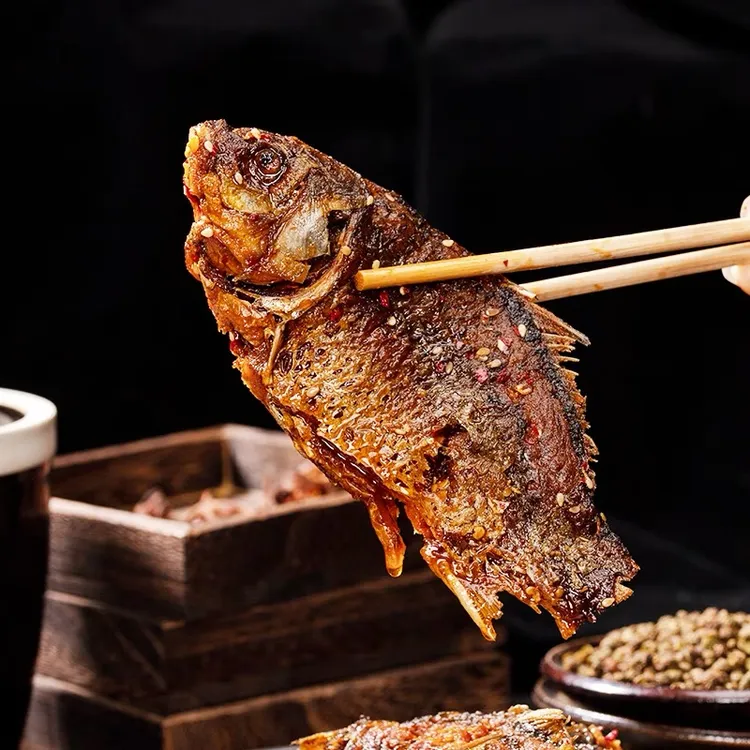 【12条鲫鱼】一口享湖南特产手撕香辣鲫鱼下酒菜解馋小零食150g/包 