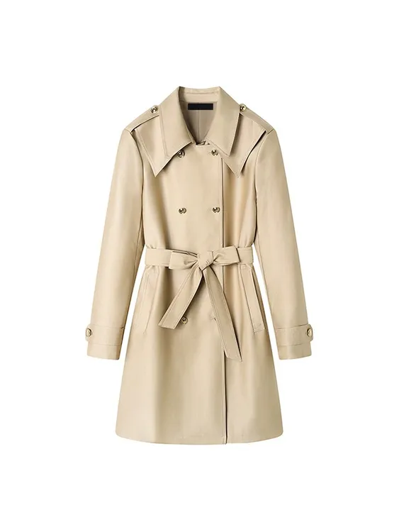 0397风衣外套女中长款2025新春气质英伦风时尚收腰秋季好看大衣