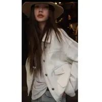 【白色牛仔外套】春季新款白色单排扣牛仔外套 ZZ251018