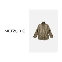 Nietzsche｜轻量感皮衣｜中古风质感中长款风衣夹克收腰皮衣30121
