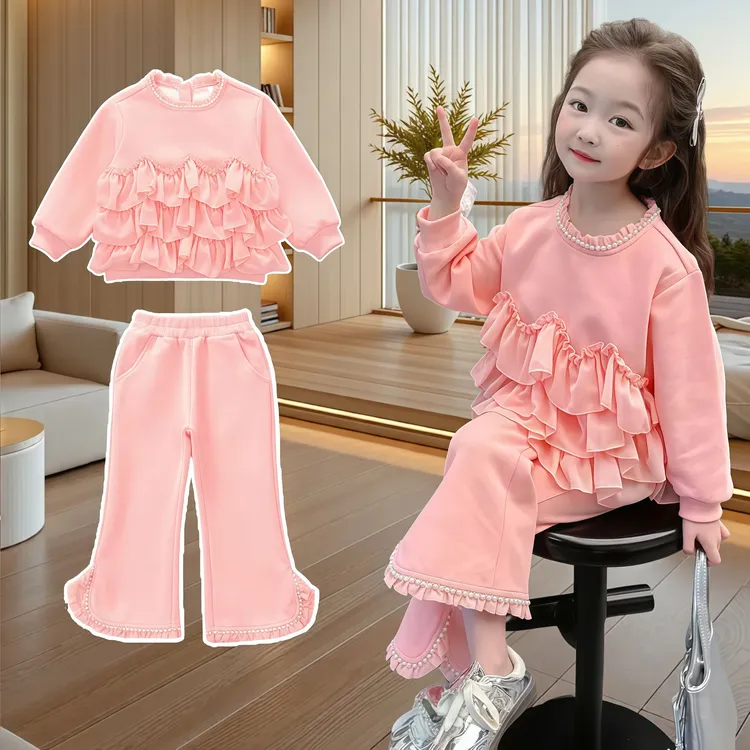 女童小香风套装洋气儿童时髦3岁女宝宝春秋款长袖两件套小童春装