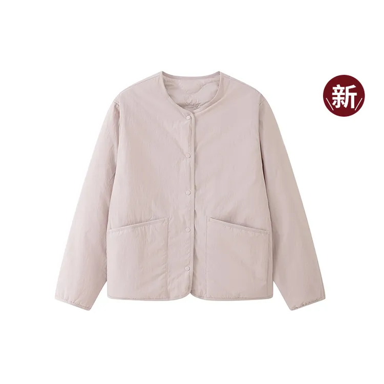无印良品 MUJI 女式  不易沾水 绗缝无领羽绒夹克 25年秋冬新品