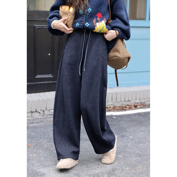 陈大器【钟楼暮云】港风复古加绒毛呢秋冬高腰显瘦长裤JM2477335