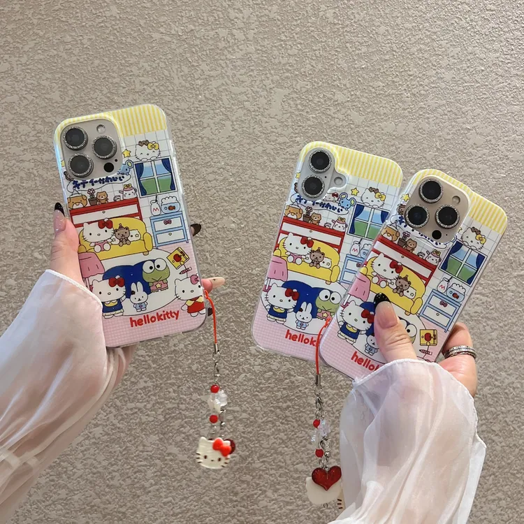 沙发凯蒂猫链条适用苹果16promax手机壳iPhone15新款14防摔个性女
