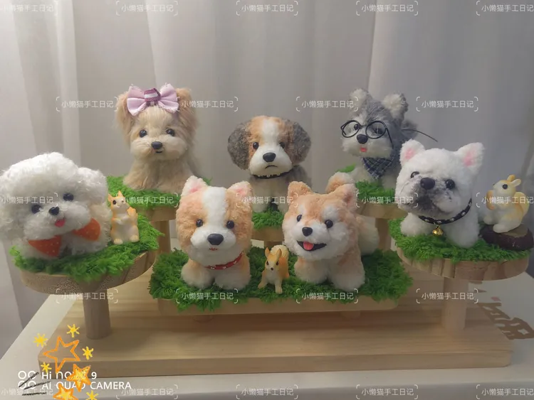 DIY手工扭扭棒仿真小狗珊瑚绒泰迪卷凤羽送女友闺蜜儿童不退不换