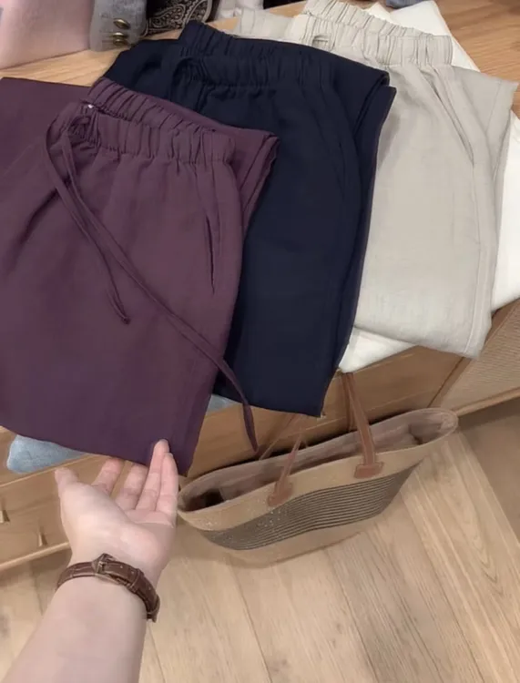七言家巨好穿！纳凉裤@空调感亚麻+莱赛尔舒适休闲九分裤@