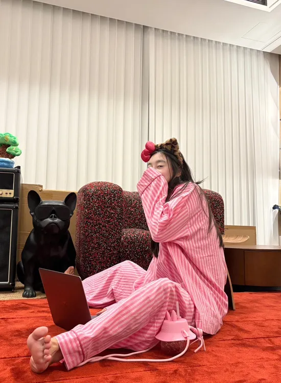 绿色条纹宽松睡衣女2025新款春秋季长袖长裤休闲慵懒风韩版家居服