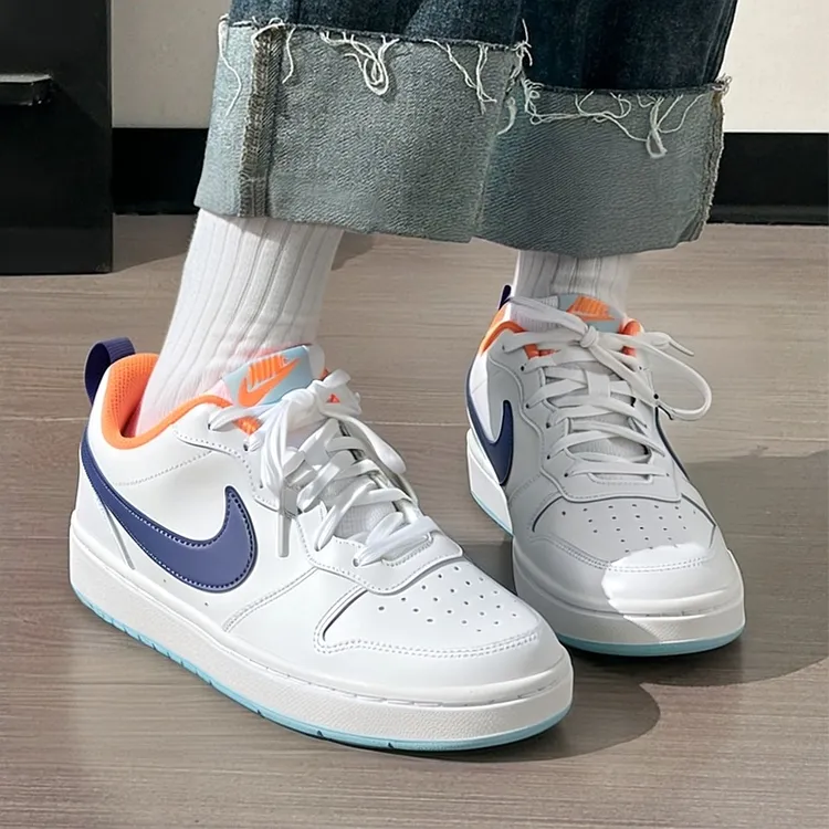 Nike耐克女鞋正品秋款court白蓝小空军大童鞋低帮板鞋BQ5448-112