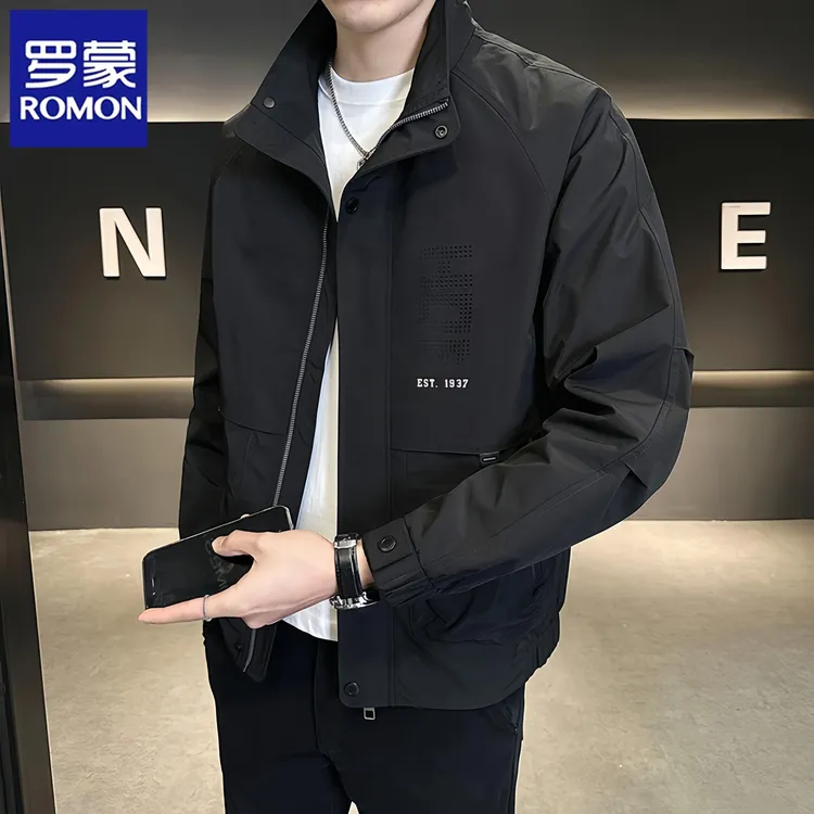 Romon/罗蒙秋季男士工装时尚夹克休闲商务百搭外套帅气韩版男装潮