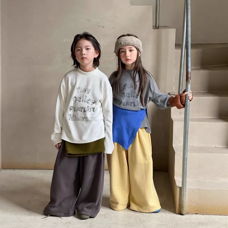 冬季新款韩版儿童百搭字母打底衫男女童加厚软糯德绒保暖长袖