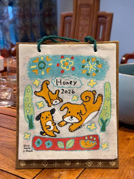 新款2026尼泊尔日历涂鸦插画挂历年历高颜值月历装饰挂件送礼物