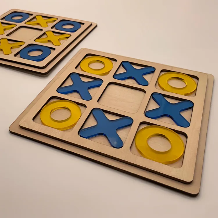 亲子早教互动井字棋蓝黄配色益智玩具训练逻辑思维