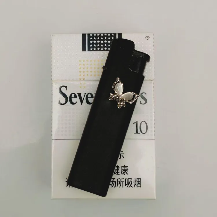 原创手作蝴蝶设计打火机直冲粉色火焰金属高级感ins风送男友女生
