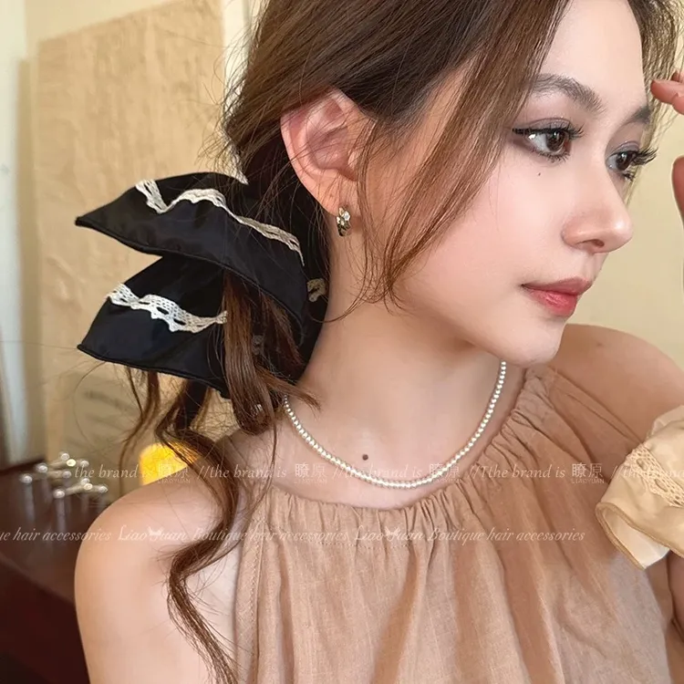 时尚大肠发圈高级感黑色头绳气质橡发绳皮筋女扎头发饰品新款头花