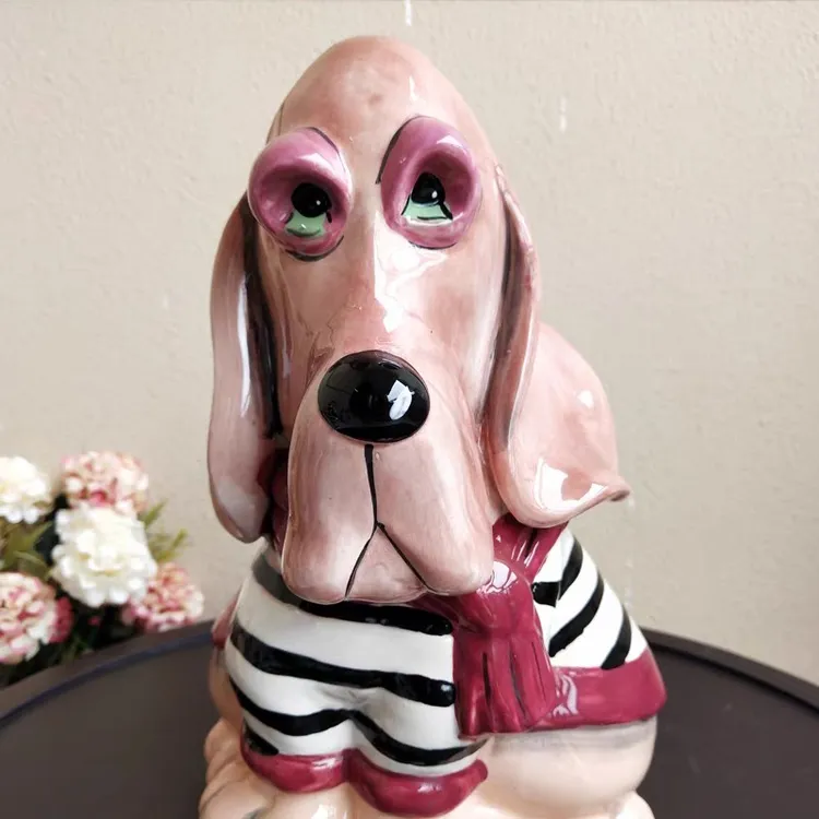 布鲁瓷原单陶瓷小狗存钱罐珍藏版美式陶瓷狗狗储蓄罐摆件生日礼物