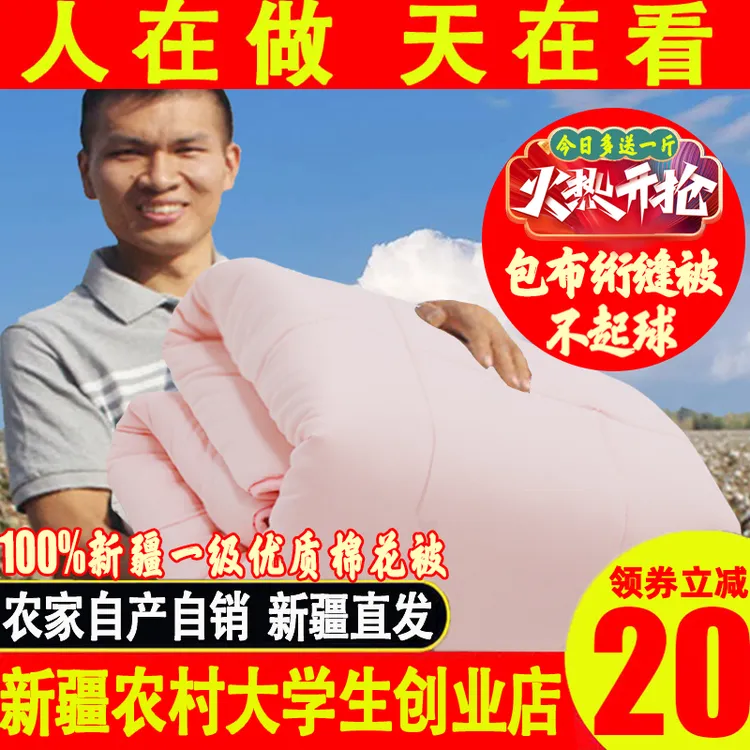 【升级包布】新疆棉花被手工被芯被子冬被加厚学生宿舍全棉棉被芯