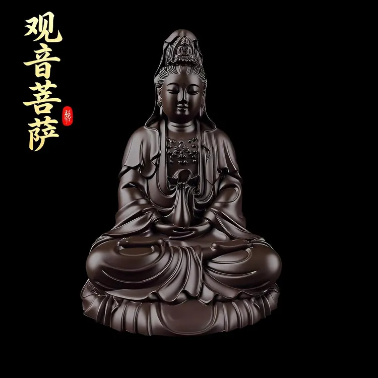 湘荟【小观音】茶宠中式桌面茶宠工艺品摆件观音像