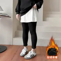 10426+20115大码女装【简约出街套装】屁帘装饰冬季加绒保暖打底裤