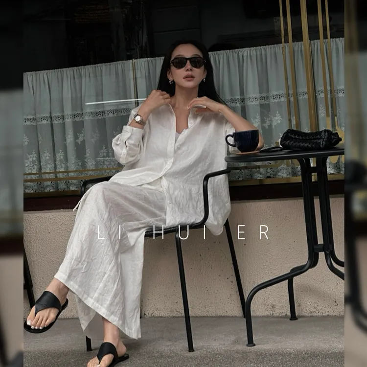LiHuiEr李慧儿【巴洛纳晚风】2025设计款亚麻衬衫百搭上衣LL025138