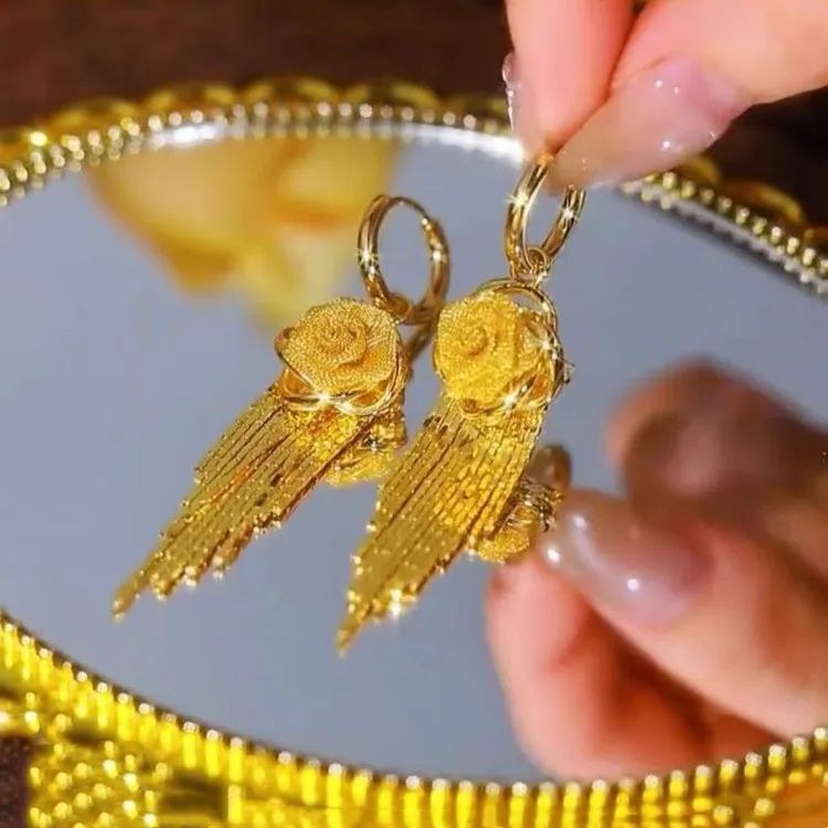 铜合金合成锆石耳饰 爱心/水滴/铃铛日韩金色甜美耳环耳饰耳圈