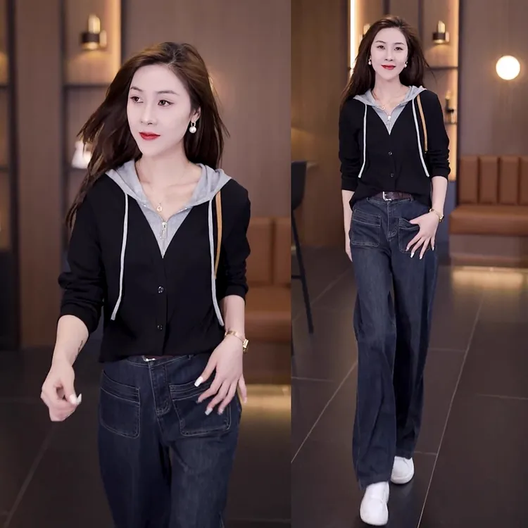 女士长袖t恤2025新款今年流行早秋装时尚打底衫洋气春秋漂亮上衣