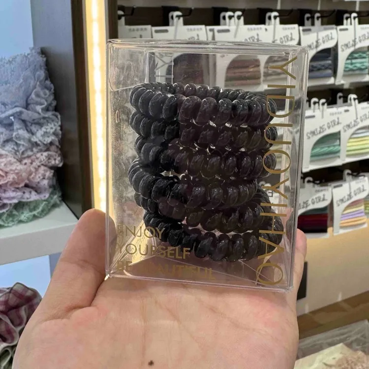 【小魏总珠宝】黑色不勒发电话线发圈（6根）柔软护发加粗高弹力皮筋