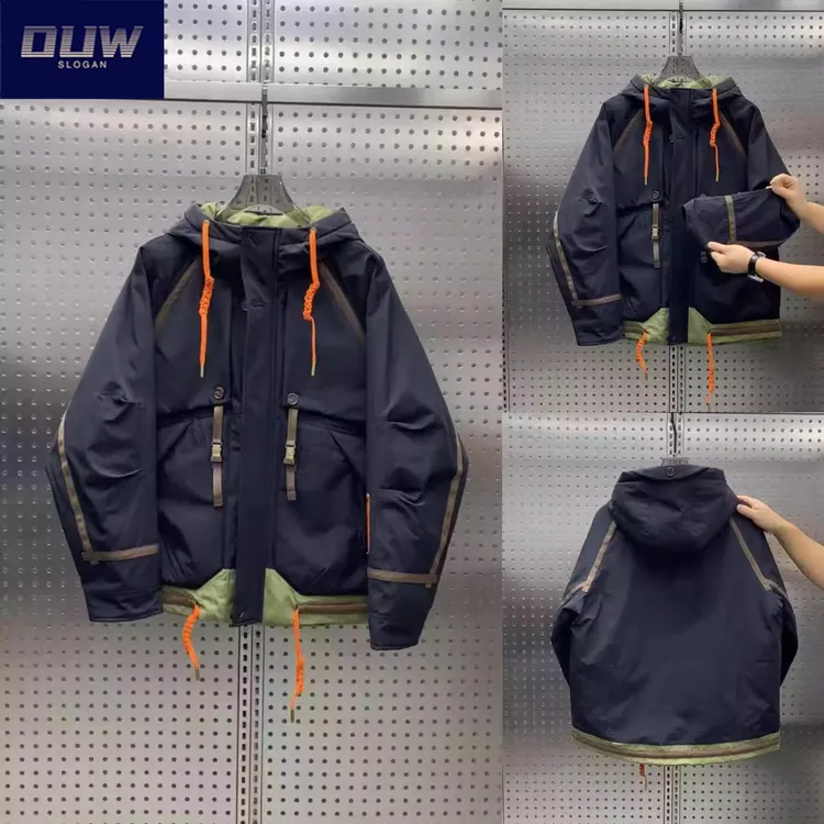 O.U.W2025冬季新款机能风冲锋衣休闲保暖男士加厚工装羽绒服外套