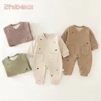 （稚蓓爱）新生儿婴幼儿连体衣双层纯棉卫衣套头款