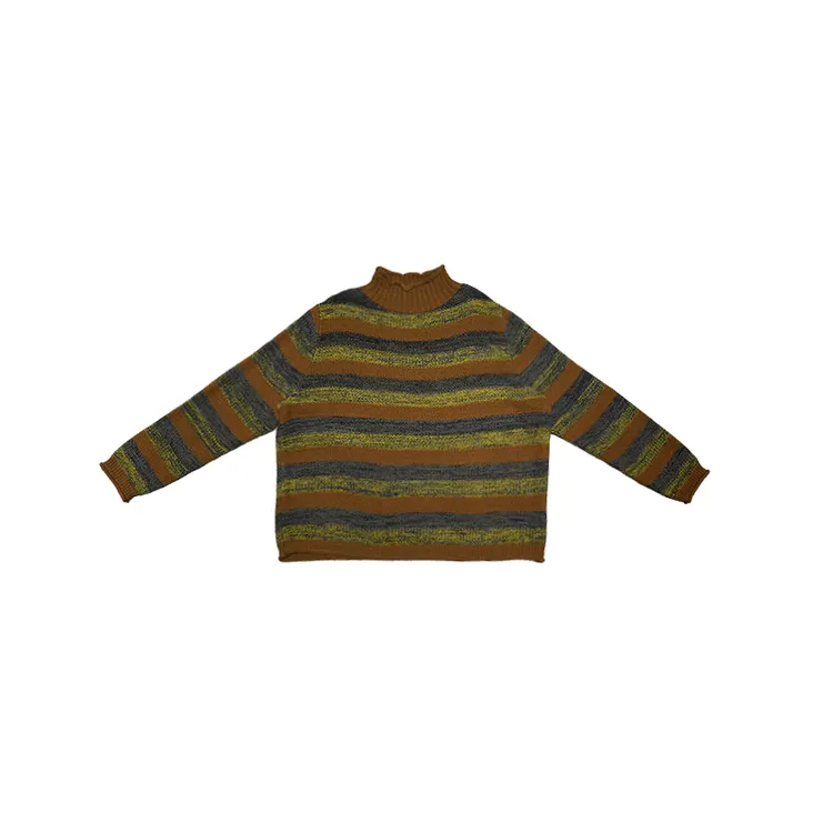 【U.M】漫色混纱条纹套头棉纱针织衫显瘦百搭