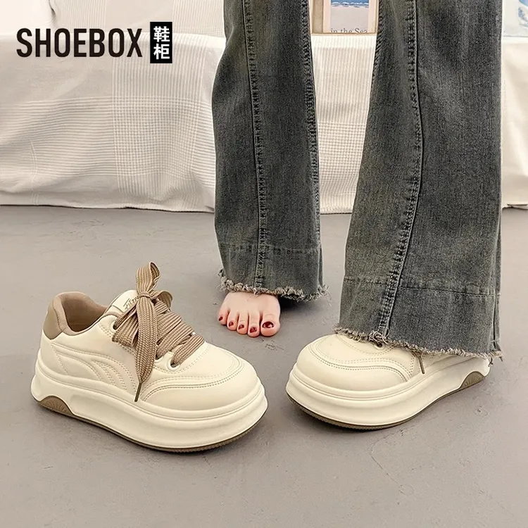 SH0EBOX鞋柜厚底小白鞋女百搭板鞋2025秋季新款爆款休闲运动鞋