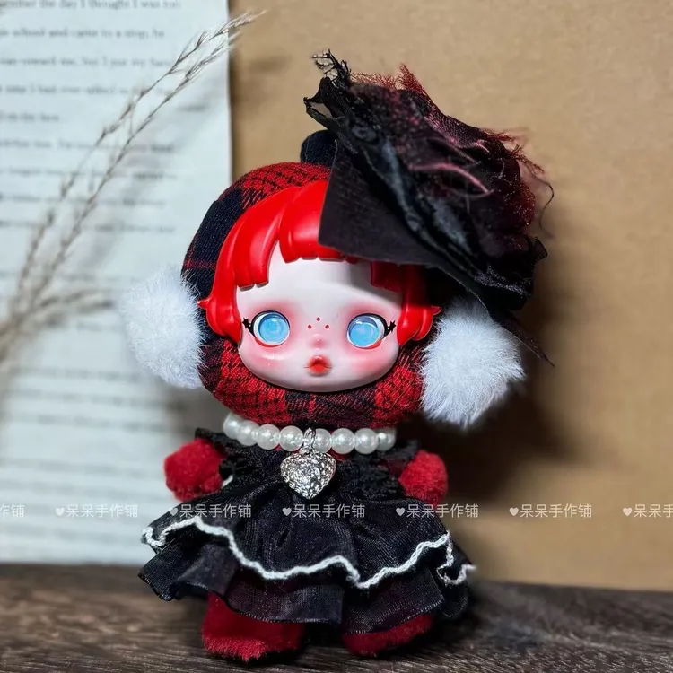 SKULLPANDA娃衣2025新款原创手作sp冬日乐章搪胶娃衣服玫瑰夫人套