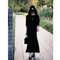 syna希娜 绵羊毛日常慵懒风卷边针织套装