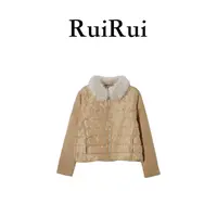 RUIRUI瑞25秋冬新款翻毛领拼接保暖排骨羽绒服SY1473R