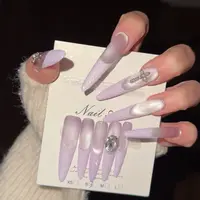 （紫砂糖）爆闪色猫眼纯手工气质显白日常百搭穿戴美甲