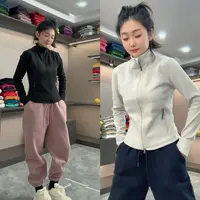 秋冬云朵绒显瘦立领休闲外套运动户外修身弹力长袖保暖上衣