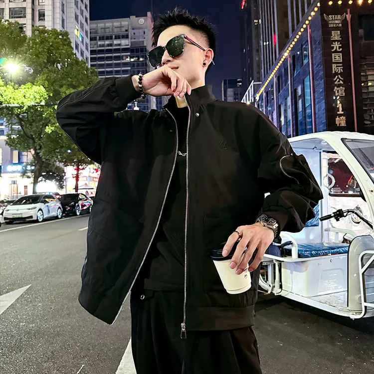 外套男款春秋季2025新款高级感网红洋气炸街男装衣服工装立领夹克