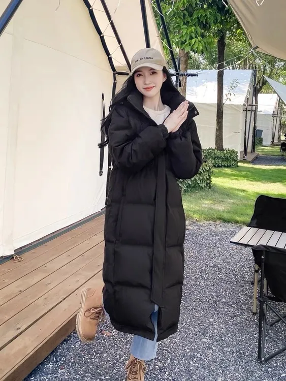 加厚中戏羽绒服超长款过膝加厚宽松白鸭绒2025新款艺考韩版服外套