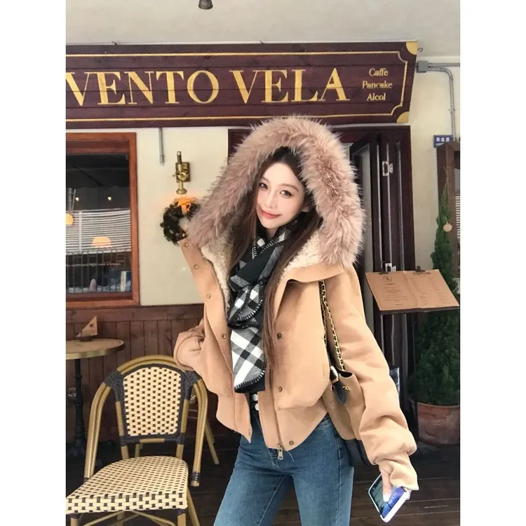 【自由行者】美式简约复古气质修身显瘦百搭短外套女D1007