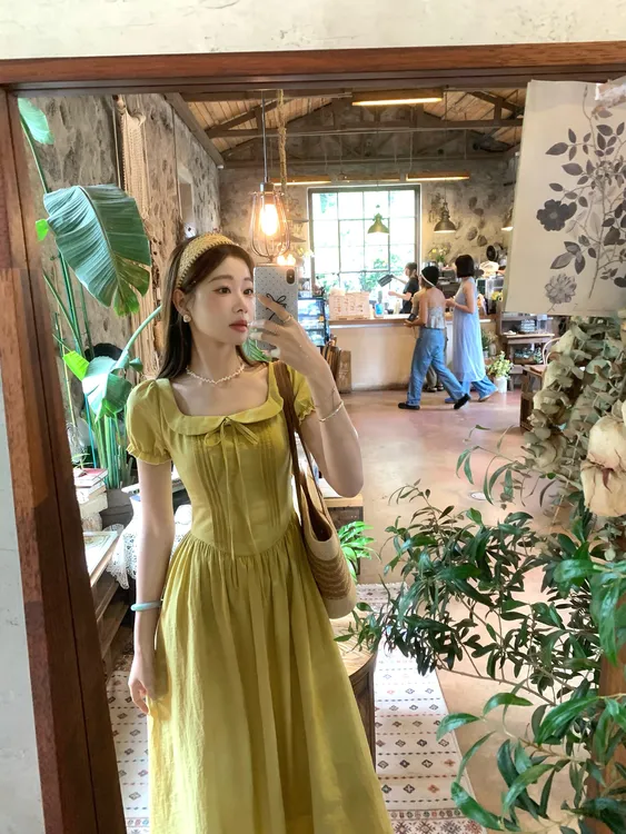 EIA一尧【我的女孩】复古气质少女感连衣裙夏日氧气显瘦轻法大摆裙