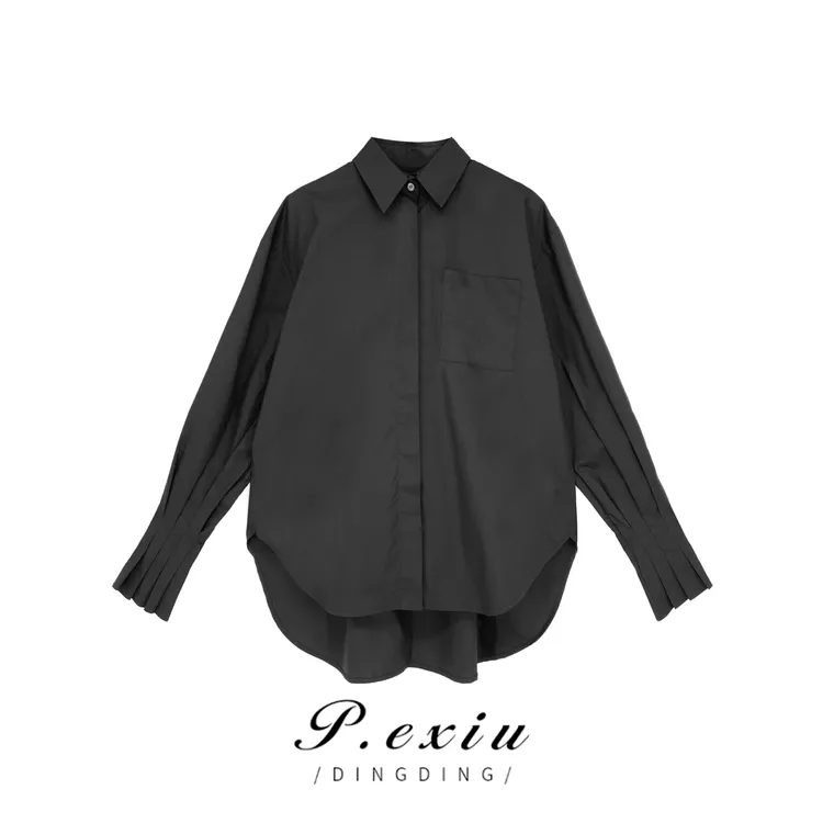 PanYiXiu/潘依绣【极简主义】秋季宽松休闲长袖Polo领外套 W-61535