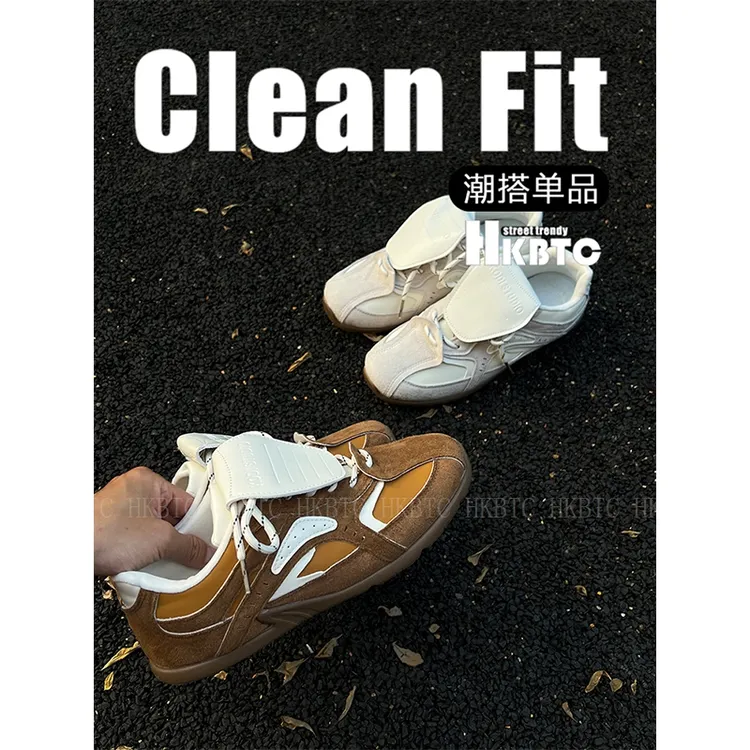 HKBTCNormcore秋季新款 男士复古翻盖百搭休闲板鞋运动德训鞋时尚