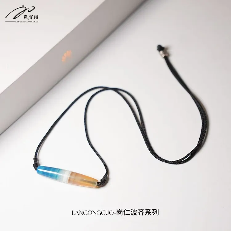 岚宫措|冈仁波齐-缠丝天珠项链 L757