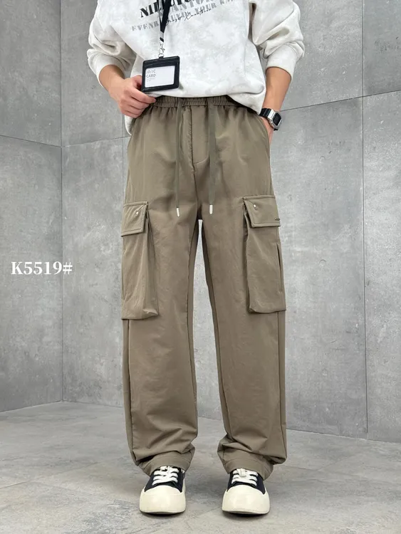 男士港风休闲裤多口袋工装裤中腰百搭秋冬美式直筒