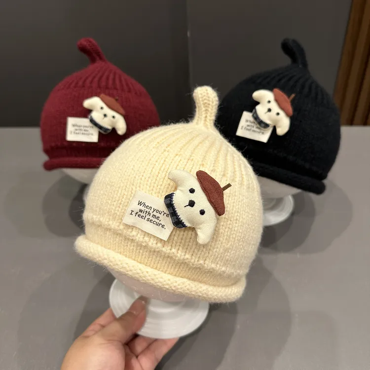 【秒变可爱】婴儿帽秋冬季针织可爱韩系百搭新生小月龄宝宝毛线帽子