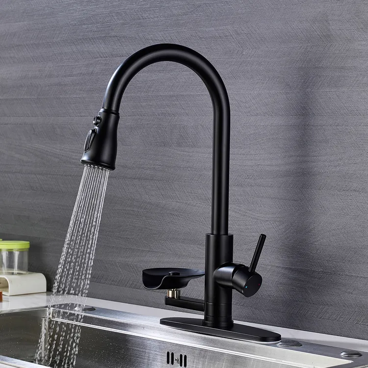 德国洗菜盆水槽抽拉式厨房水龙头冷热带一体高压洗杯器伸缩水龙头