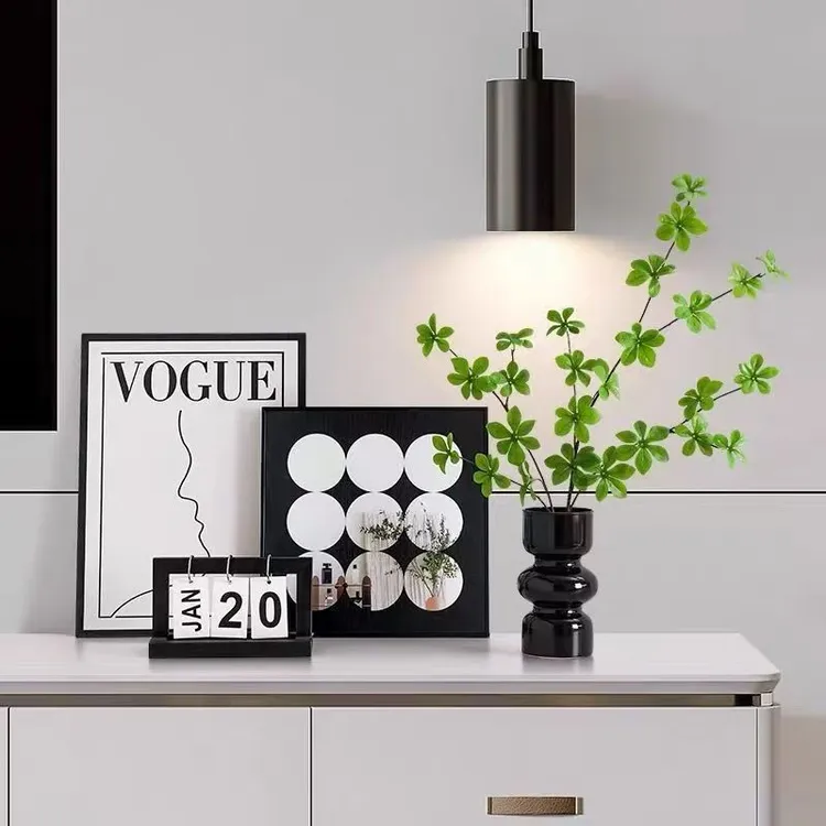 北欧ins风抽象装饰画客厅电视柜客厅高档挂画布纹膜高级感摆件