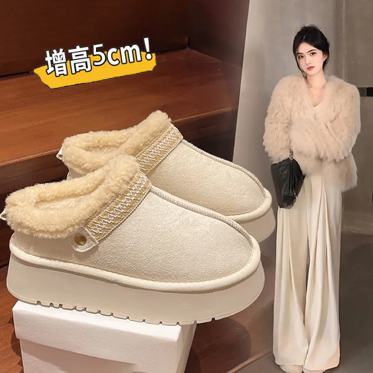 爆款厚底毛绒雪地靴女毛毛鞋2025新款冬季外穿加绒加厚棉鞋雪地靴