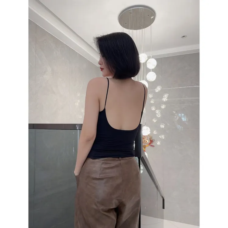 【李佳丽自产】2018#（带杯垫）百搭露背大U背吊带背心